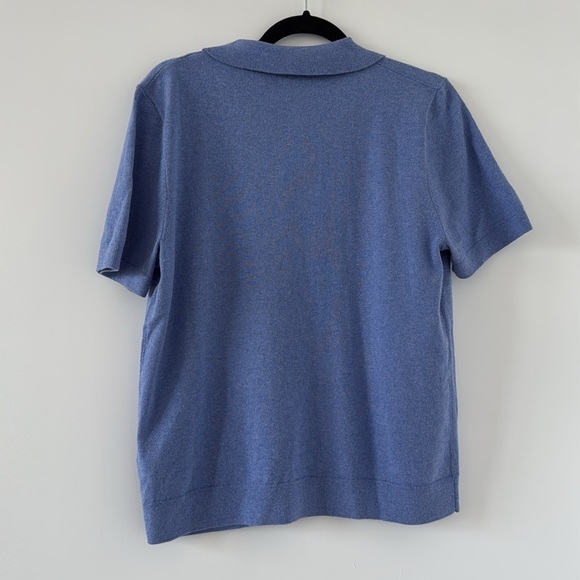 NWT J. Crew Factory Blue Sweater with Collar Cashmere Blend - Picture 4 of 4